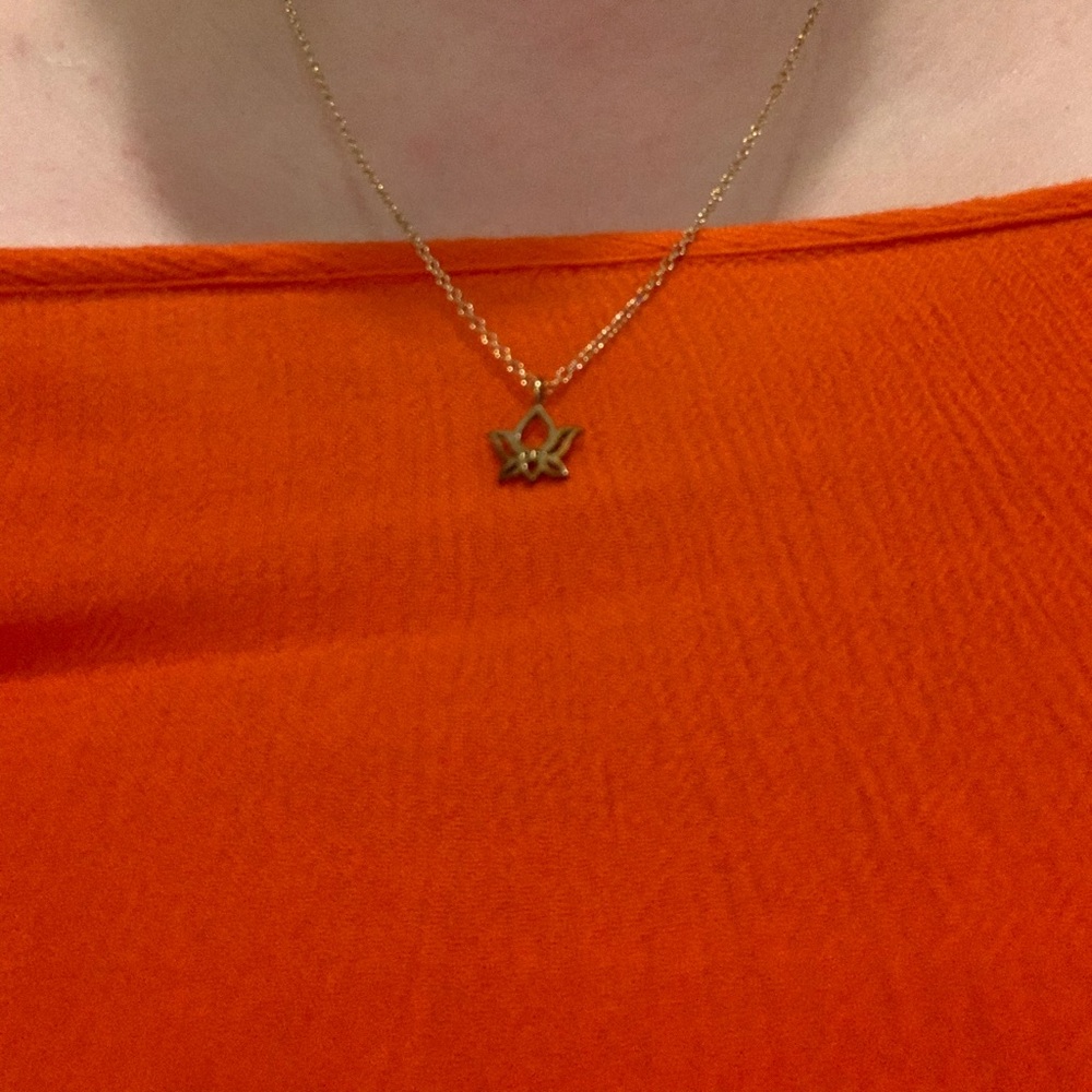 Gold Lotus Necklace - lotus flower - minimalist
